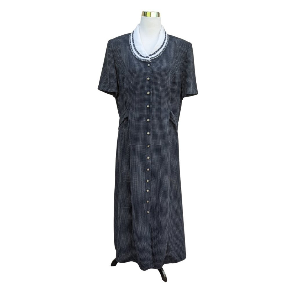 Vintage Lady Dorby Blue & White Button Down Dress
